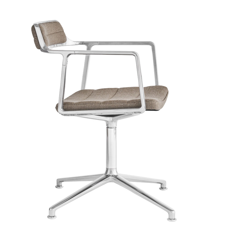 Vipp - 452 Drehstuhl | Gleiter / dark sand / Aluminium poliert