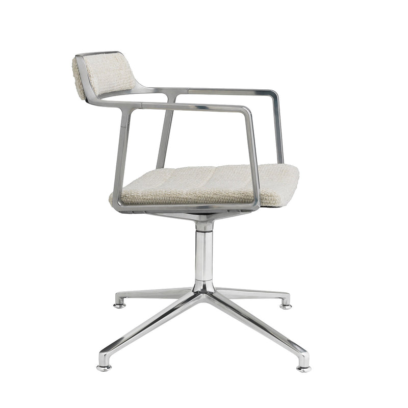 Vipp - 452 Drehstuhl | Gleiter / off white / Aluminium poliert