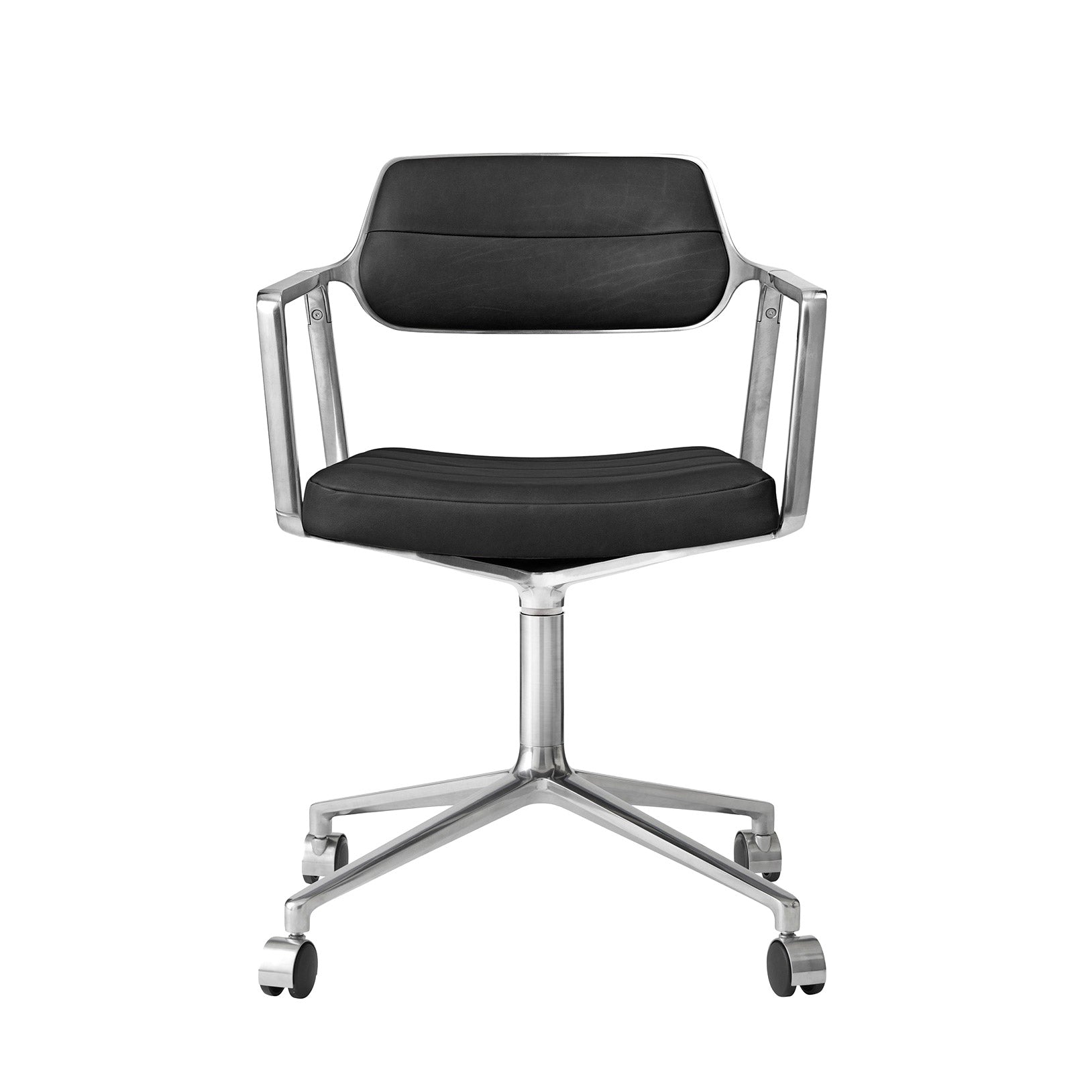 Vipp - 453 Swivel Drehstuhl | Rollen / Leder schwarz
