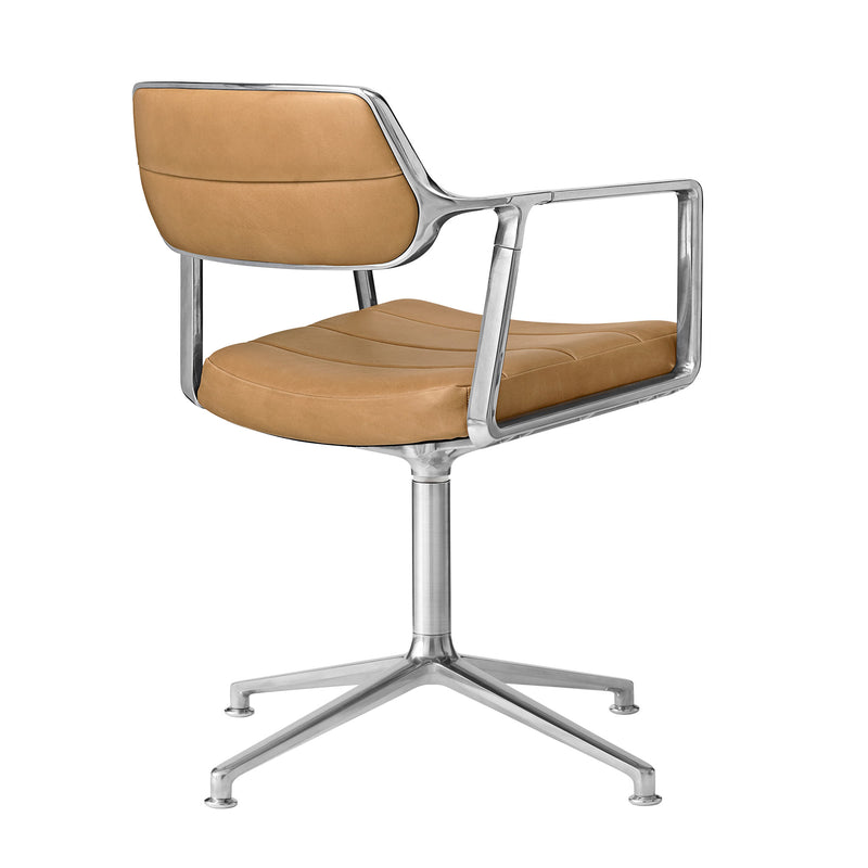 Vipp - 453 Swivel Drehstuhl | Gleiter / Leder camel