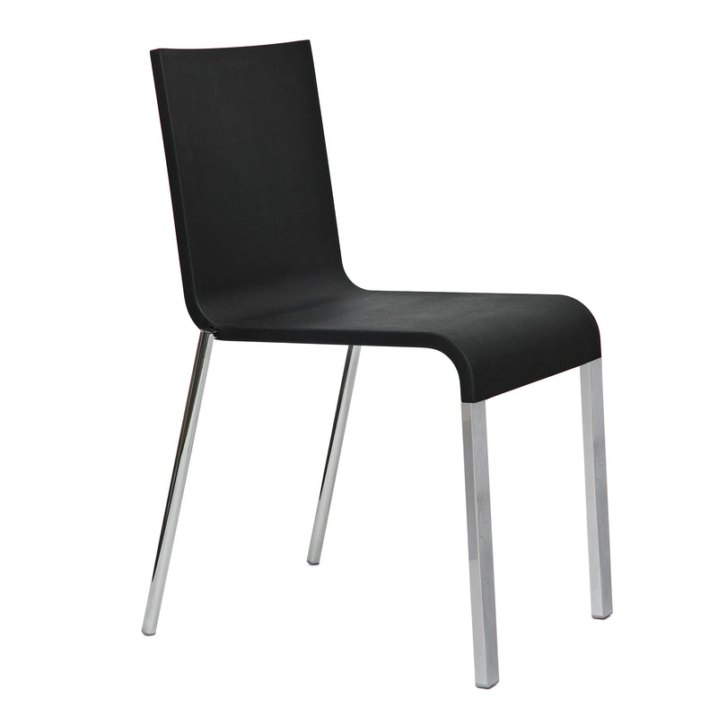 Vitra - .03 Stuhl stapelbar | Kunststoffgleiter / pulverbeschichtet silber glatt/basic dark