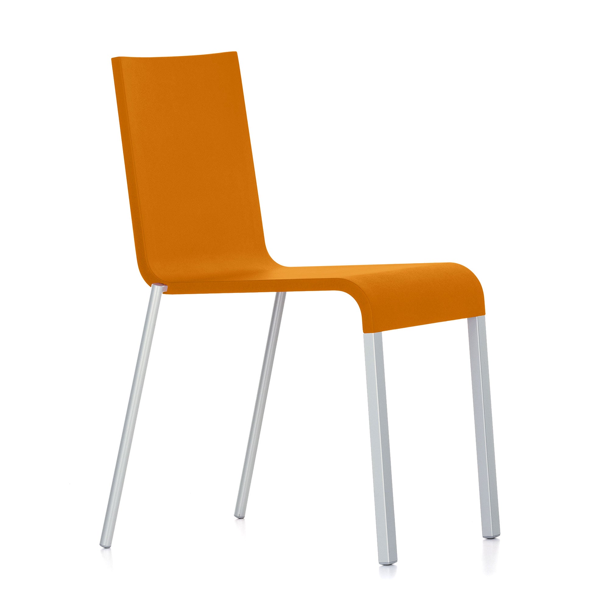 Vitra - .03 Stuhl stapelbar | Filzgleiter / pulverbeschichtet silber glatt/mango