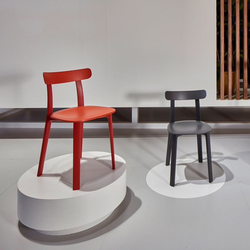 Vitra - All Plastic Chair | Filzgleiter / backstein - two tone