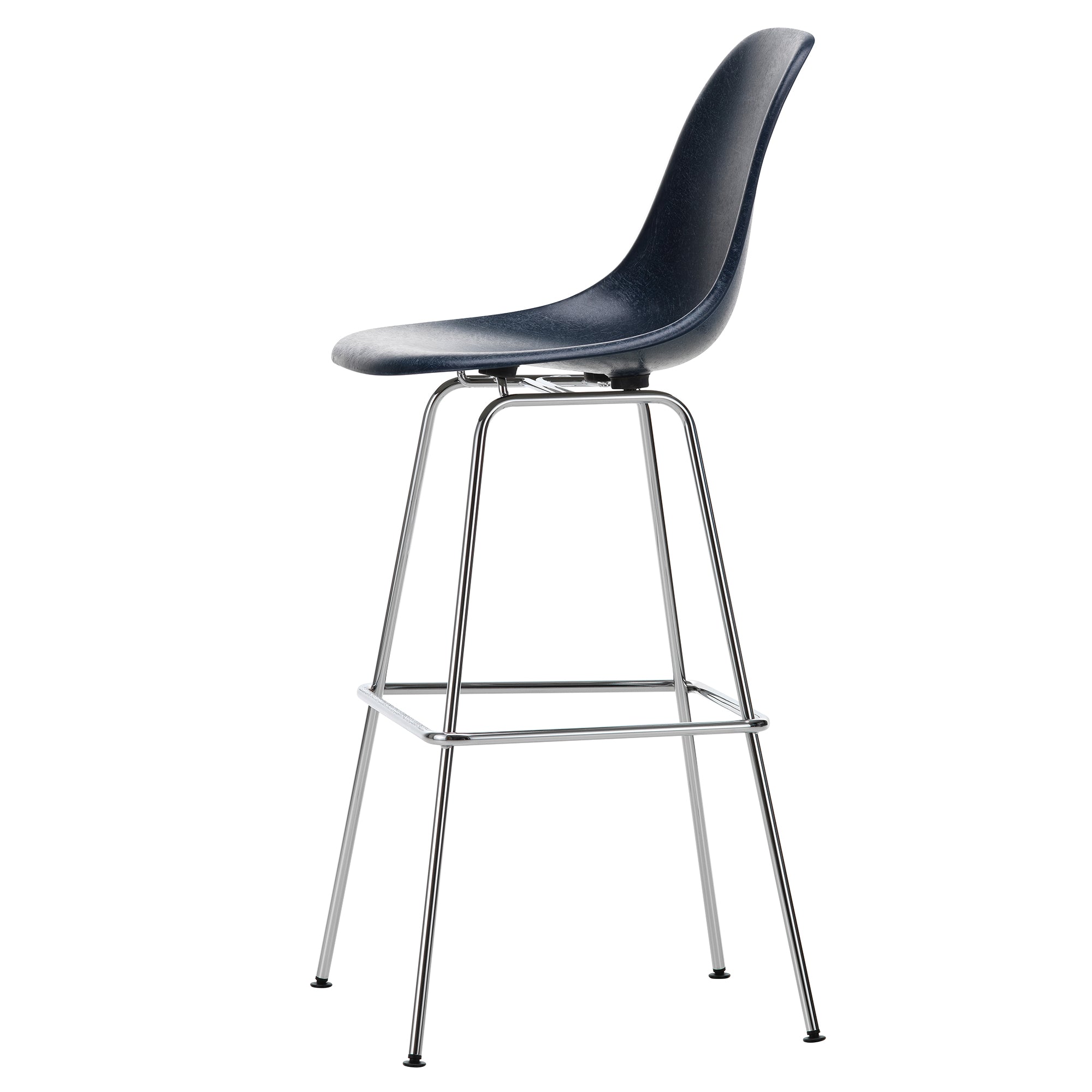 Vitra - Eames Fiberglass Barstuhl | hoch / verchromt/navy blue