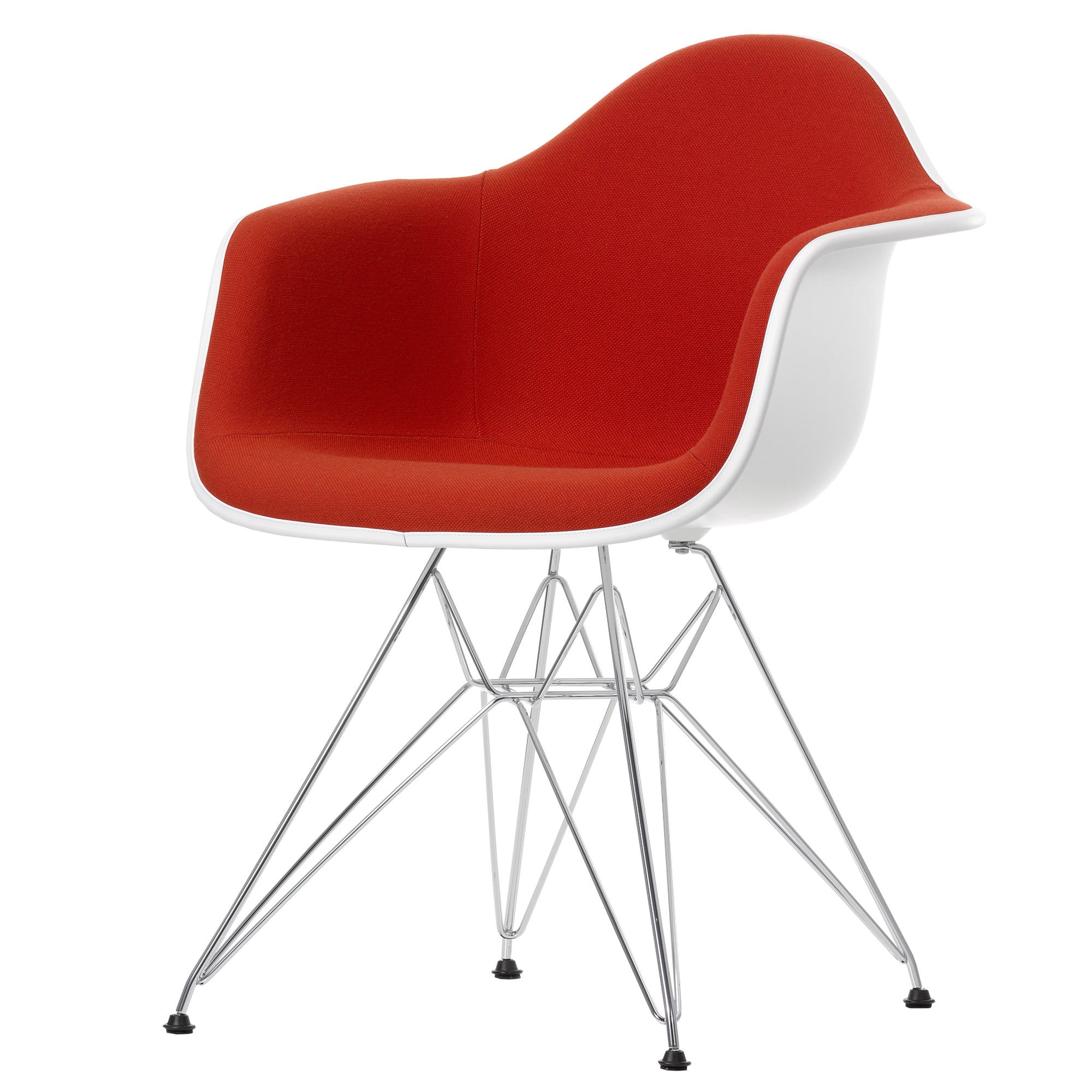Vitra - Eames Plastic Armchair DAR mit Vollpolster | Filzgleiter basic dark, Kunststoffgleiter basic dark