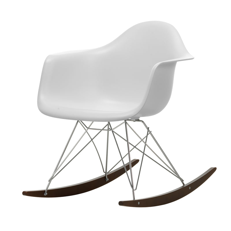 Vitra - Eames Plastic Armchair RAR | Kufen Ahorn dunkel / cotton white RE / verchromt