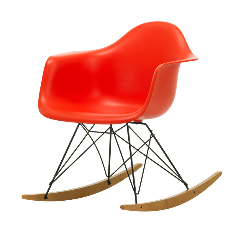 Vitra - Eames Plastic Armchair RAR | Kufen Ahorn gelblich / poppy red RE / basic dark  