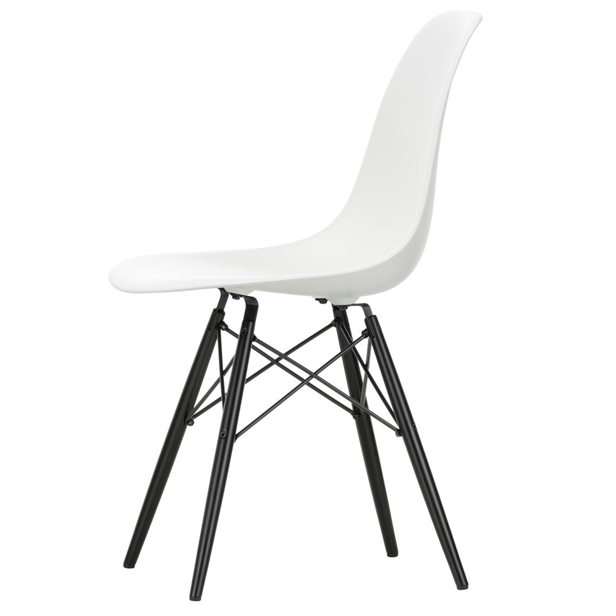 Vitra - Eames Plastic Side Chair DSW RE | weiß / Ahorn schwarz