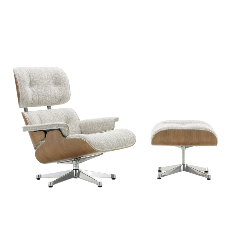 Vitra - Lounge Chair &amp; Ottoman | Nubia 03 crème/sand / Kirsche natur / poliert