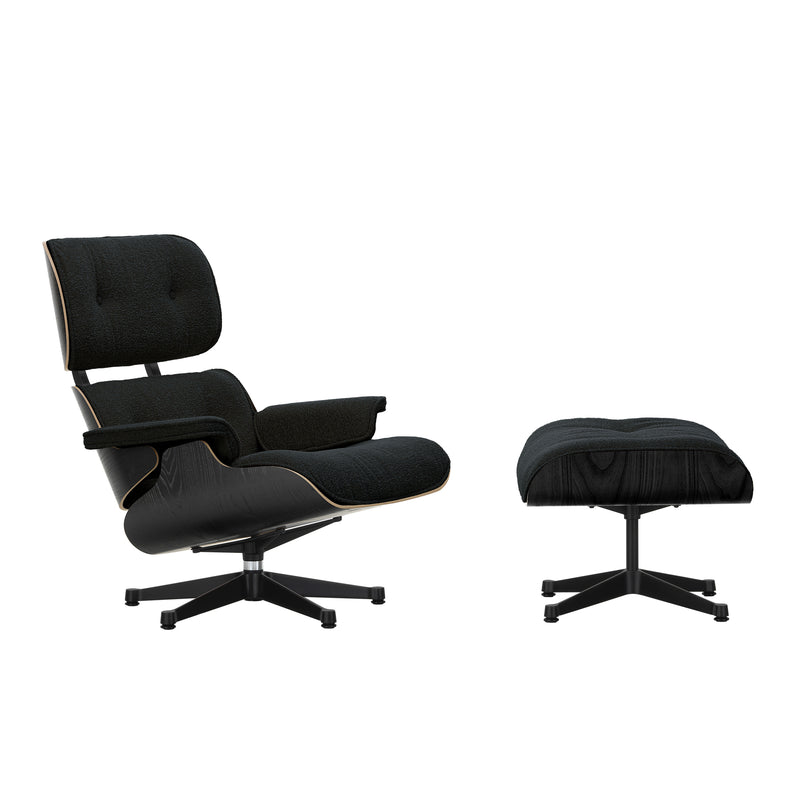 Vitra - Lounge Chair &amp; Ottoman | Nubia 11 anthrazit/schwarz / Kastanie schwarz / basic dark pulverbeschichtet
