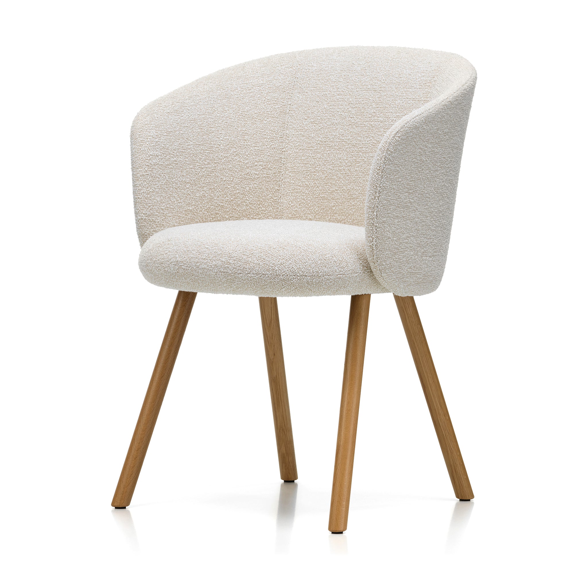 Vitra - Mikado Armlehnstuhl Holz | Nubia 01 elfenbein/perle / Eiche natur