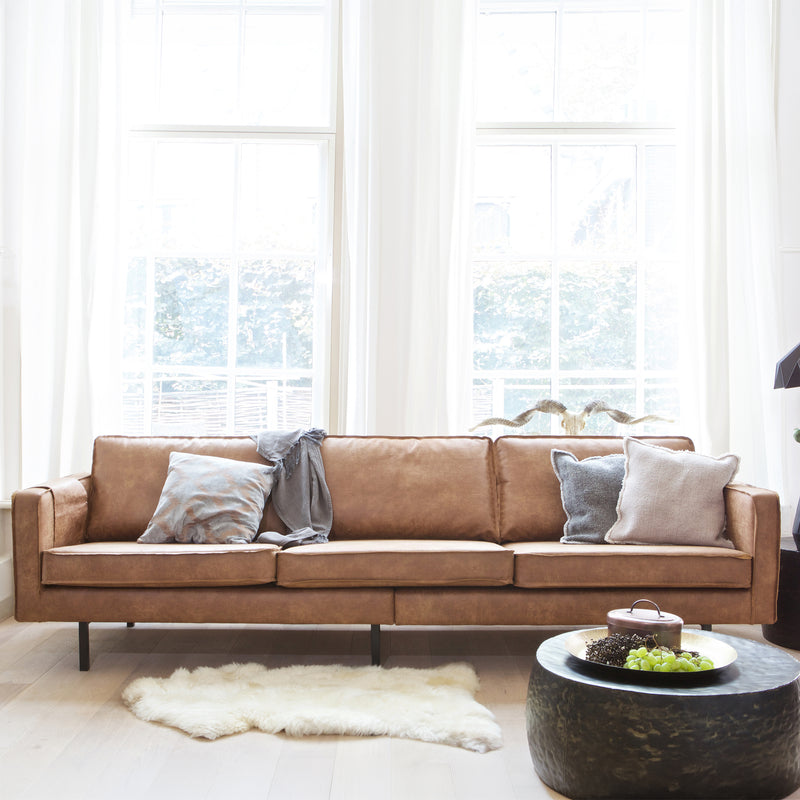 WOOOD Premium - Rodeo Sofa | Ecoleder cognac / 3-Sitzer