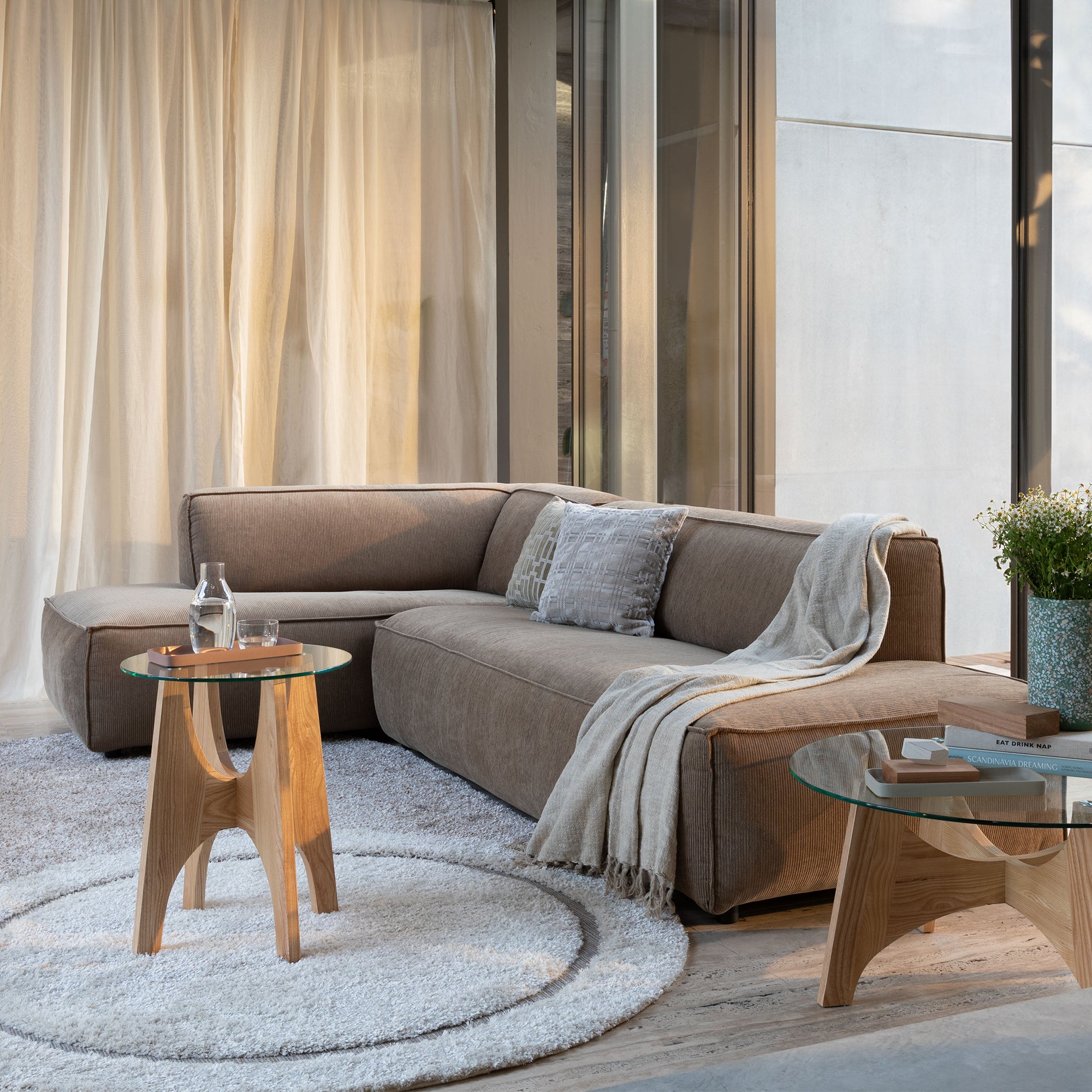 Zuiver - Fat Freddy Rib Ecksofa | links / caramel