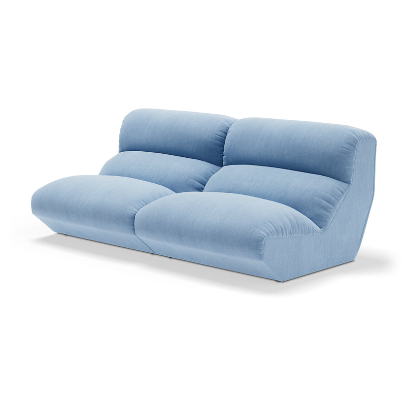 &amp;Tradition - Hi Lo 2-Sitzer Sofa | Kvadrat Gentle 0733 / Blau