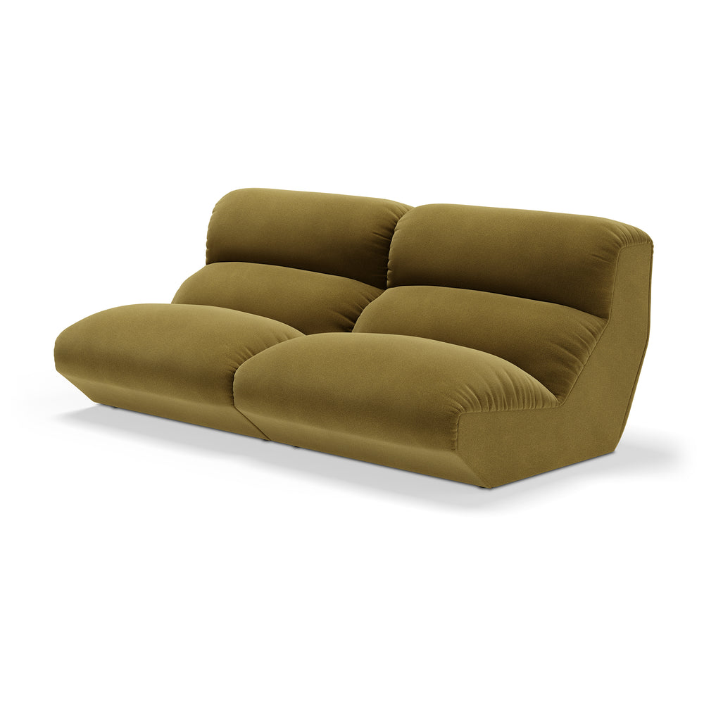 &amp;Tradition - Hi Lo 2-Sitzer Sofa | Kvadrat Mylla 0971 / Grün