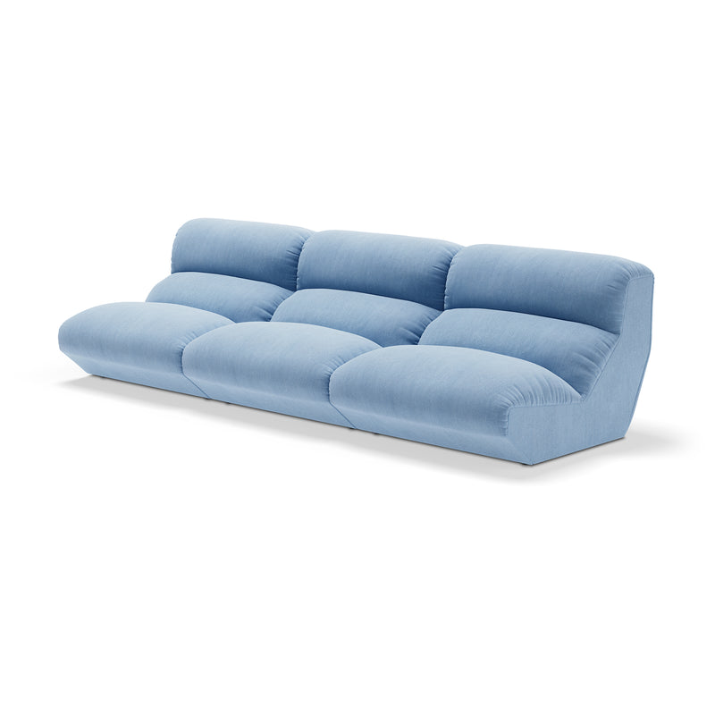 &amp;Tradition - Hi Lo 3-Sitzer Sofa | Kvadrat Gentle 0733 / Blau