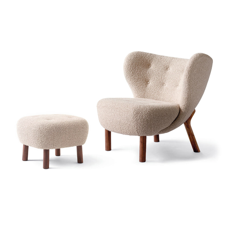 &amp;Tradition - Little Petra Lounge Chair | Karakorum 003 / Incl. Pouf ATD1 / Walnuss