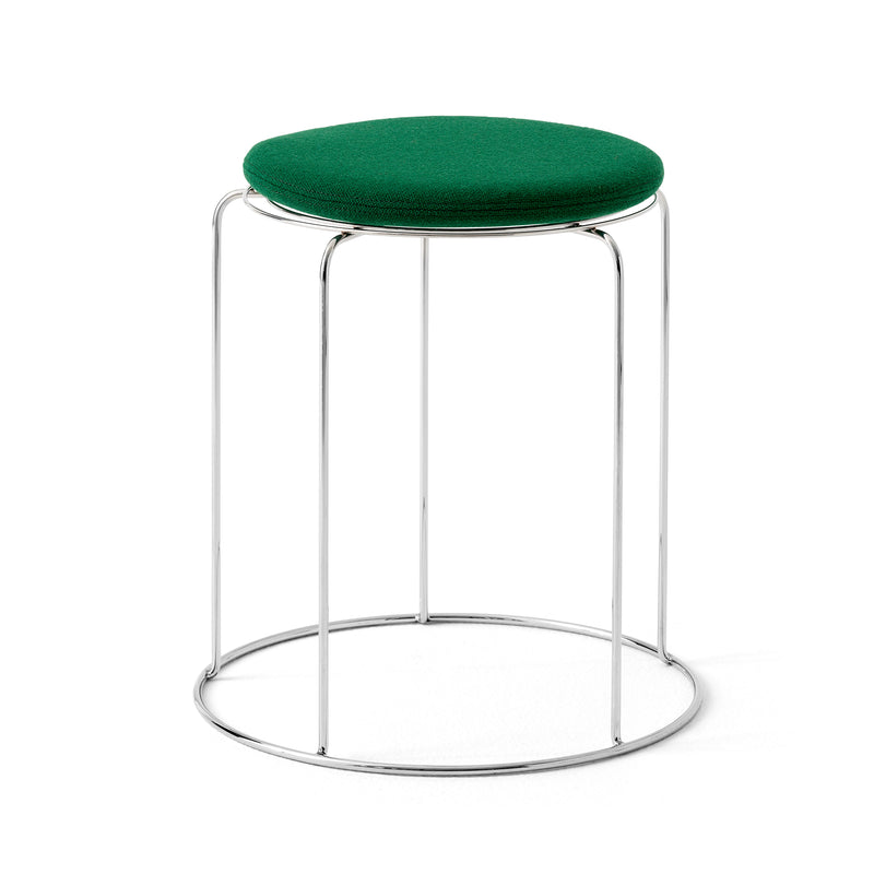 &amp;Tradition - Wire Hocker mit Sitzauflage VP11 | dunkelgrün (Kvadrat Hallingdal 944)