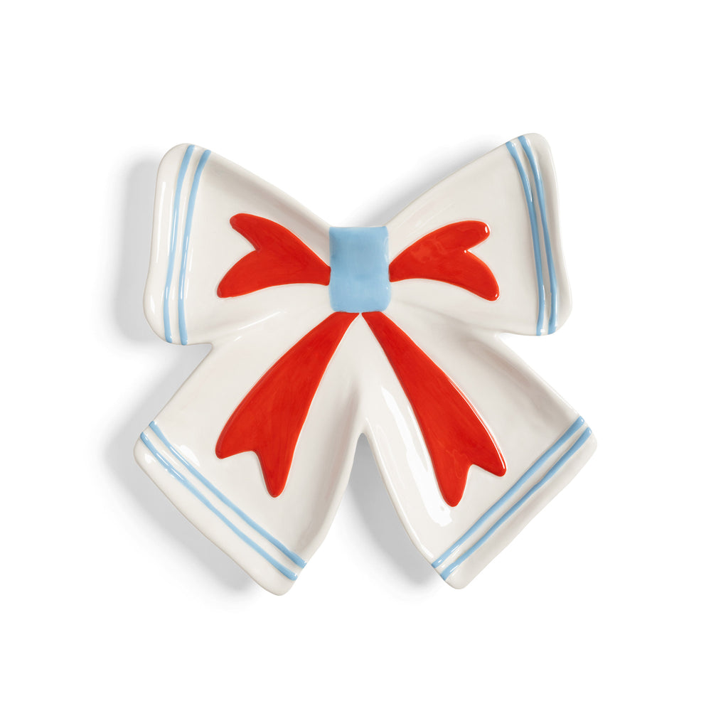 &amp;klevering - Ribbon Dekoschale | off-white/red