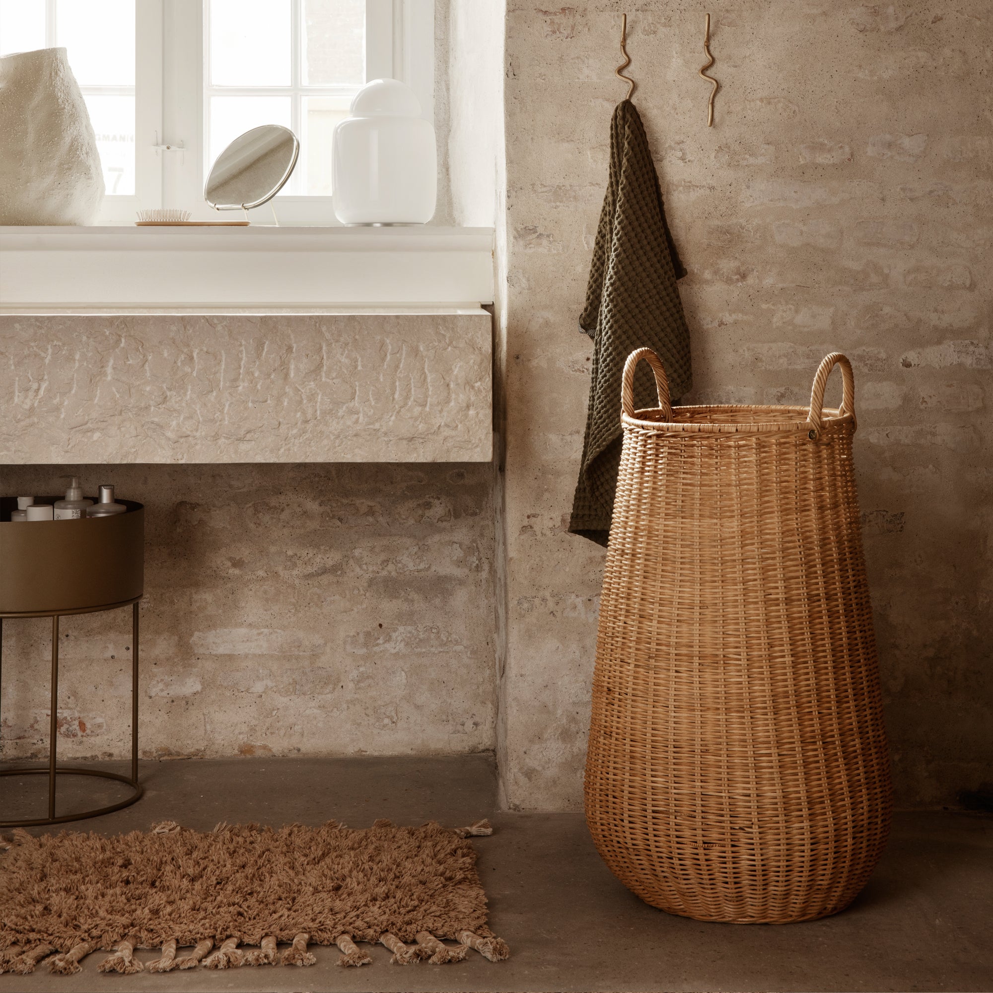 Ferm Living - Amass Hochflor Läufer | 70 x 50 cm / white pepper