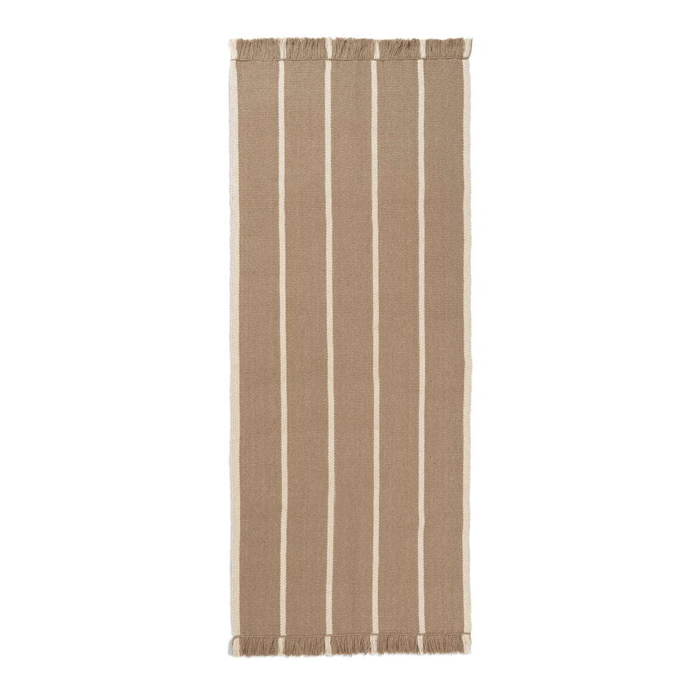Ferm Living - Calm Kelim Teppichläufer | dark sand/off-white