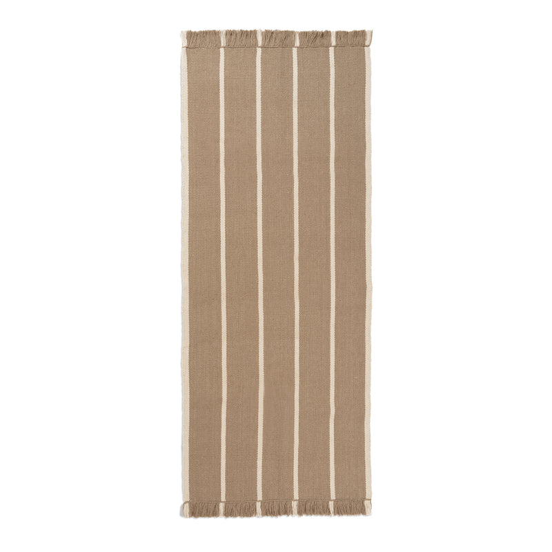 Ferm Living - Calm Kelim Teppichläufer | dark sand/off-white