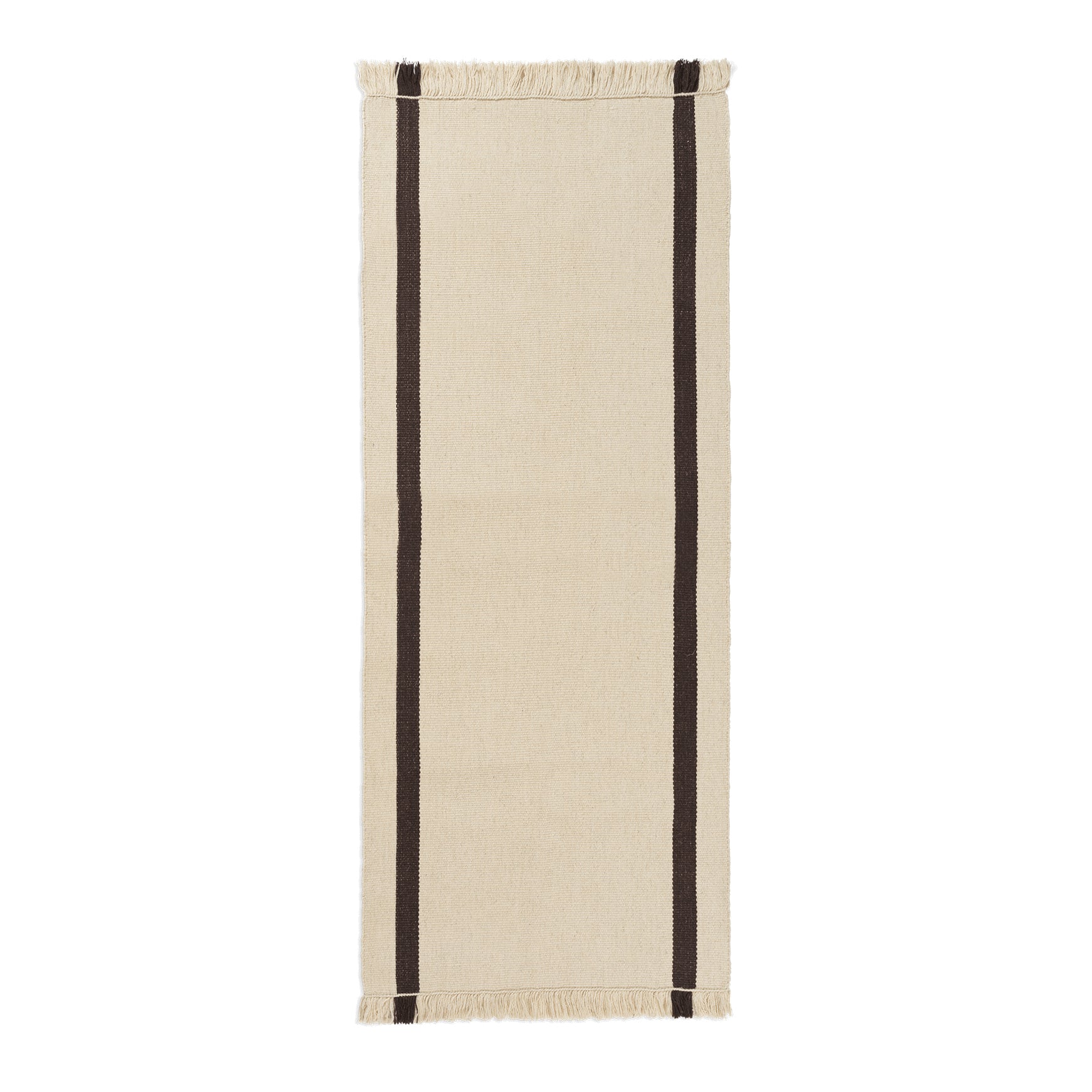 Ferm Living - Calm Kelim Teppichläufer | off-white/coffee