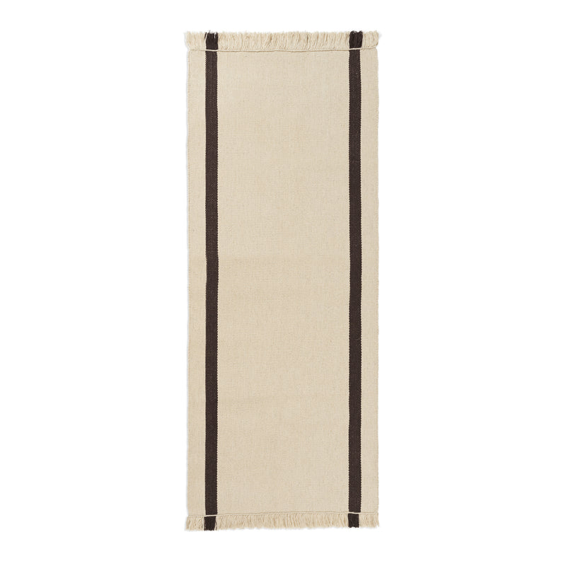 Ferm Living - Calm Kelim Teppichläufer | off-white/coffee