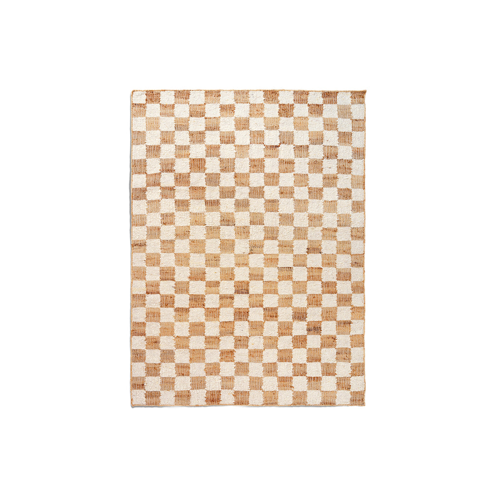 Ferm Living - Check Woll-Jute Teppich | 140 x 200 cm / off-white