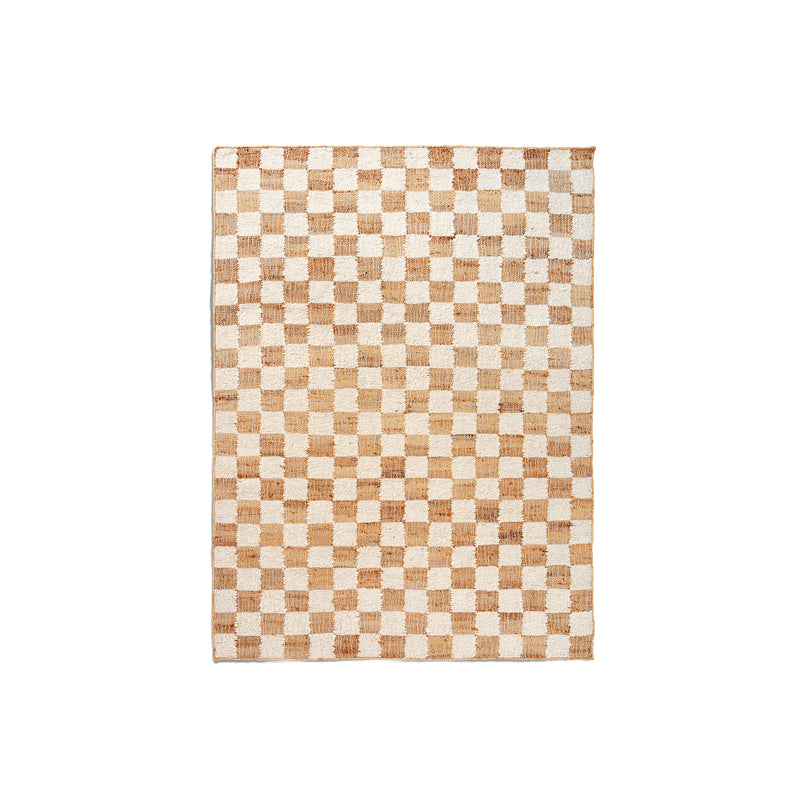 Ferm Living - Check Woll-Jute Teppich | 140 x 200 cm / off-white