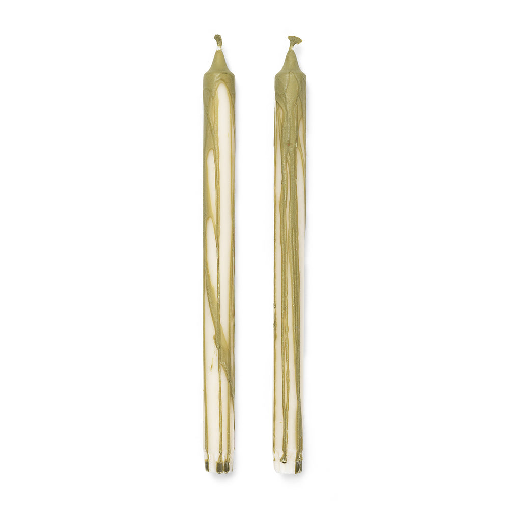 Ferm Living - Dryp Stabkerzen Set | olive grün