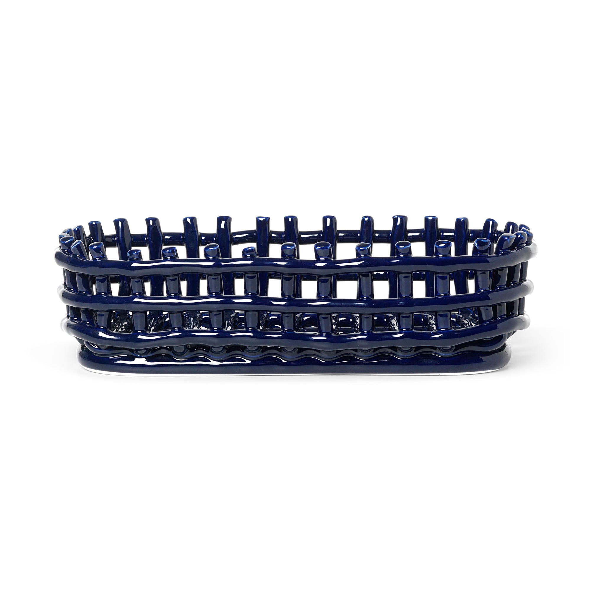 Ferm Living - Keramik Korb oval | blau