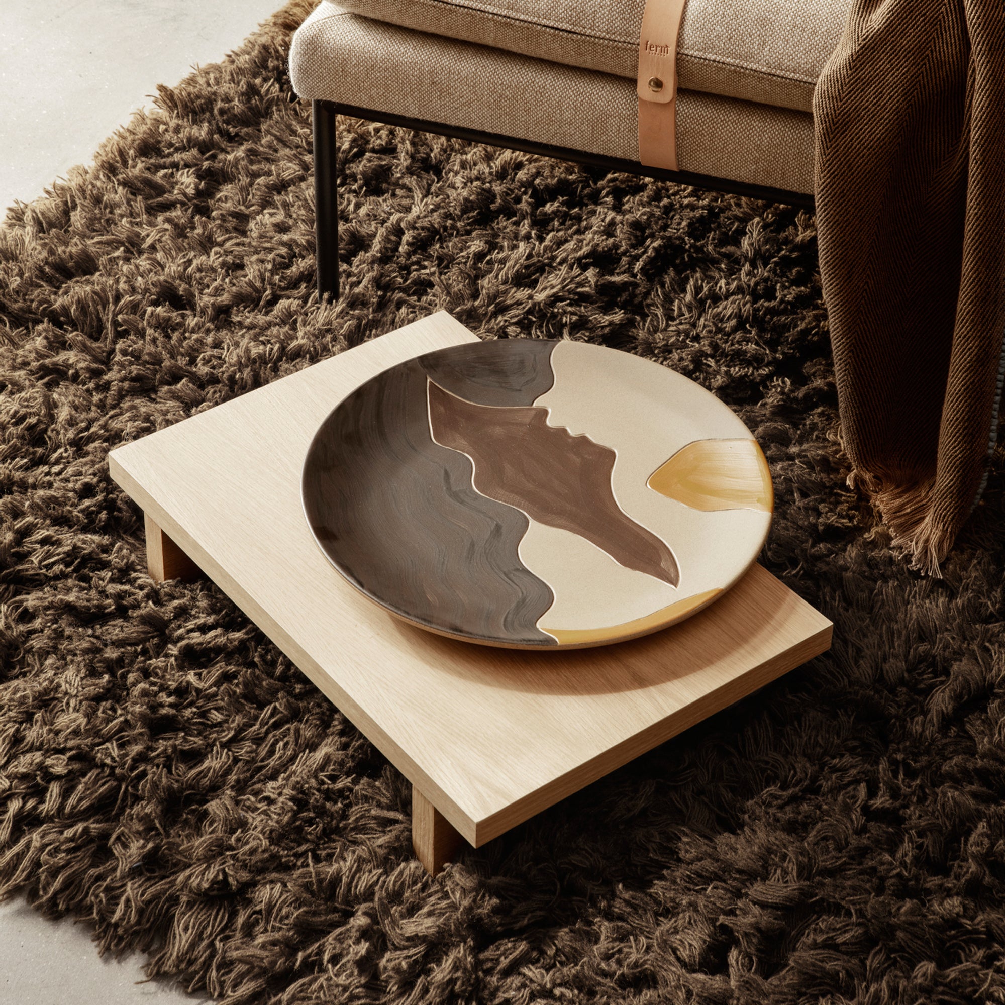 Ferm Living - Kona Low Beistelltisch | Eiche natur / 49 x 33,5 cm