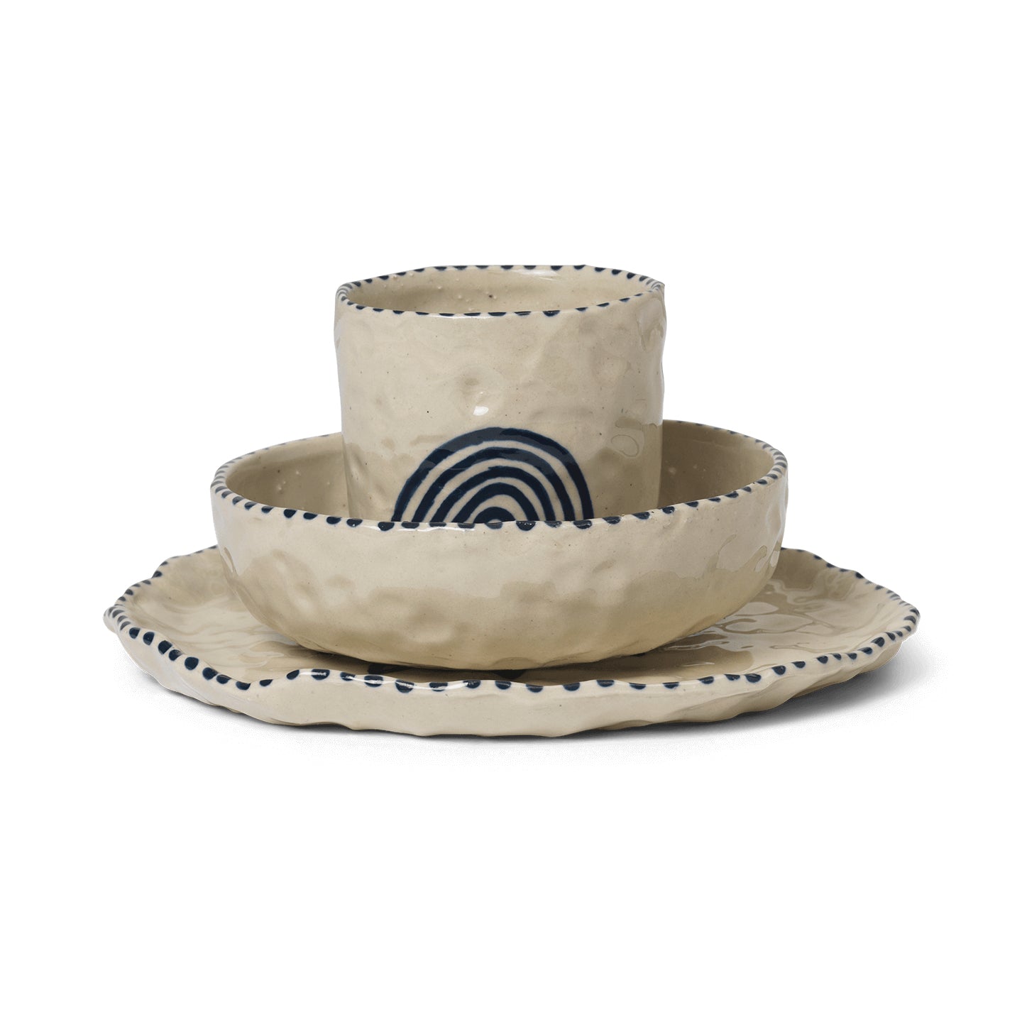 Ferm Living - Naive Ceramic Set | deep blue