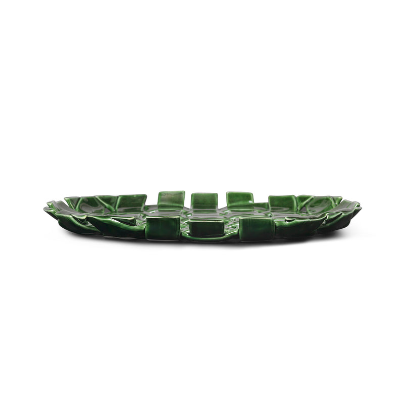 Ferm Living - Plait Servierplatte | emerald green