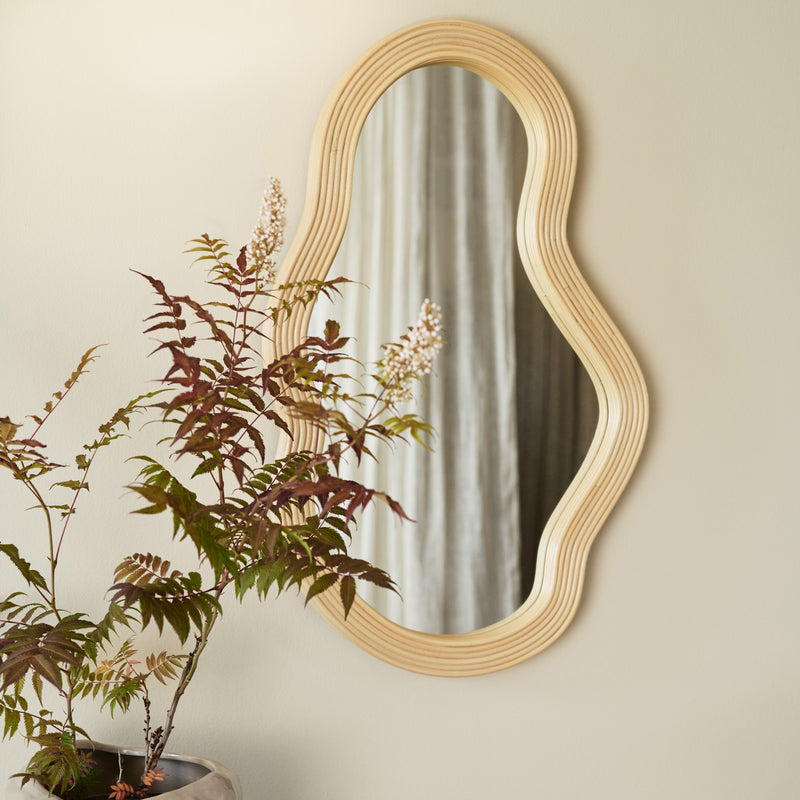 Ferm Living - Pond Spiegel | 40 x 72,5 cm / Rattan natur