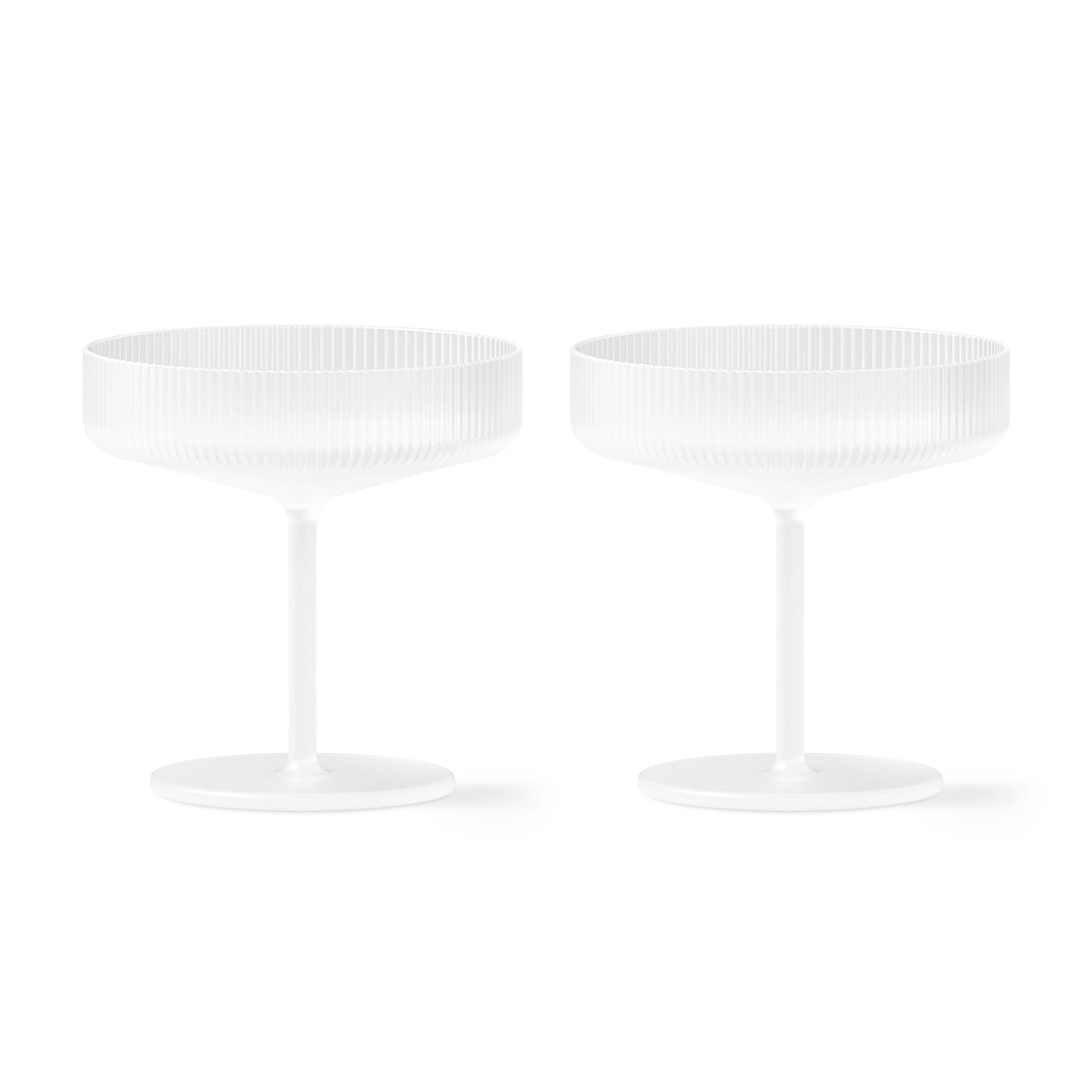 Ferm Living - Ripple Champagnerglas (2er-Set) | frosted