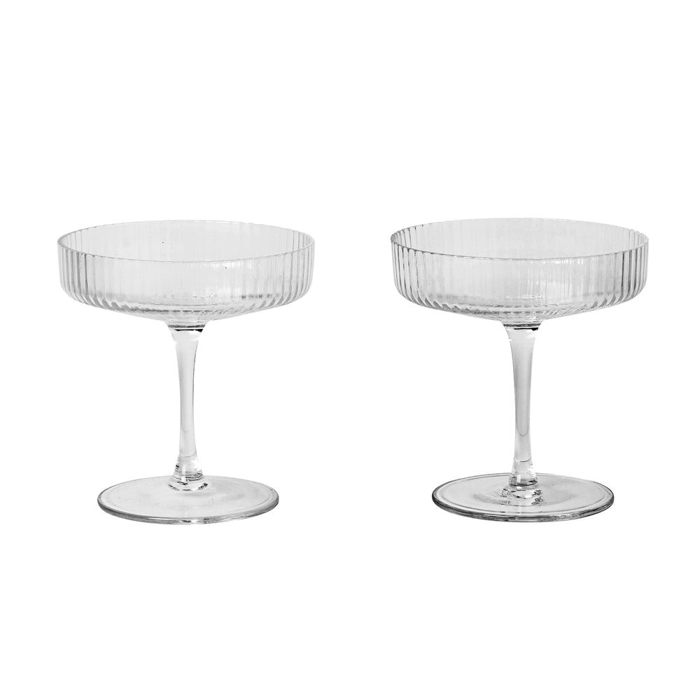 Ferm Living - Ripple Champagnerglas (2er-Set) | clear