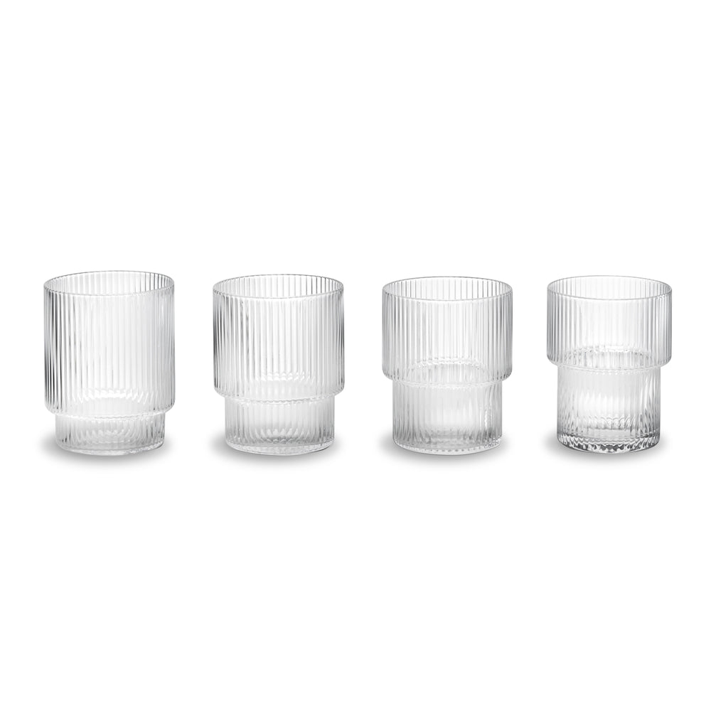 Ferm Living - Ripple Trinkgläser (4er-Set) | clear