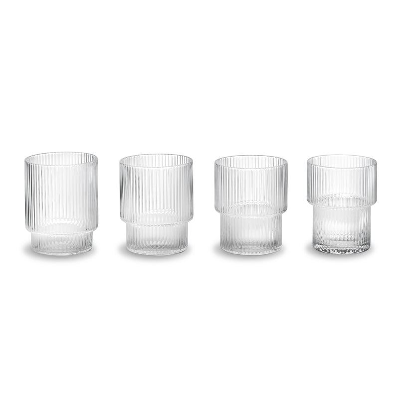 Ferm Living - Ripple Trinkgläser (4er-Set) | clear