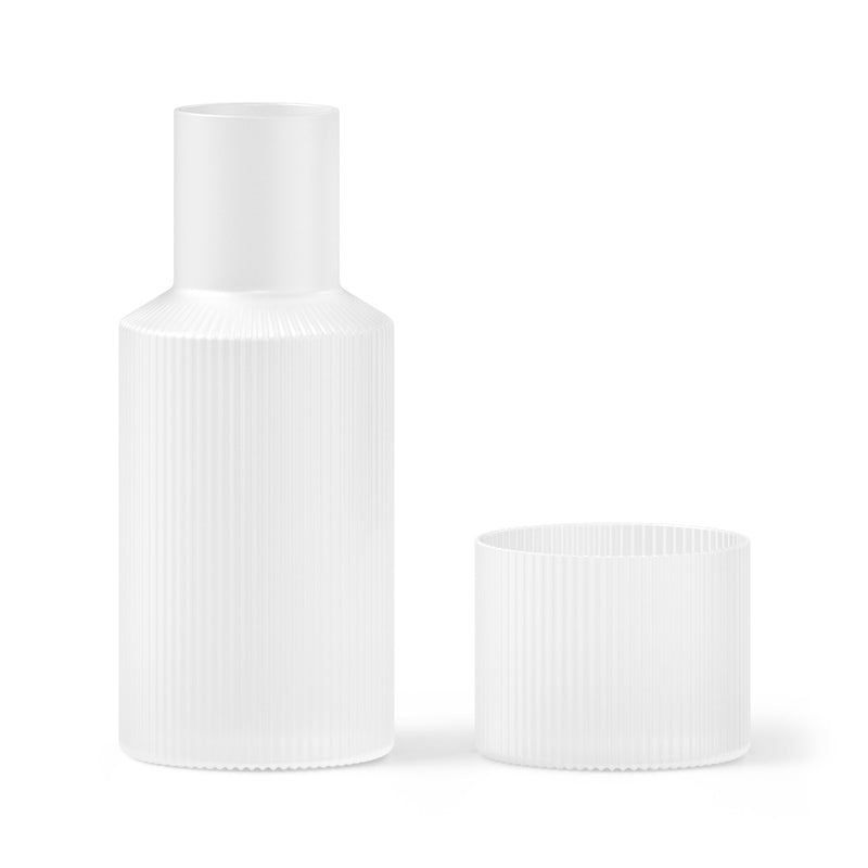 Ferm Living - Ripple Karaffen-Set, klein | frosted