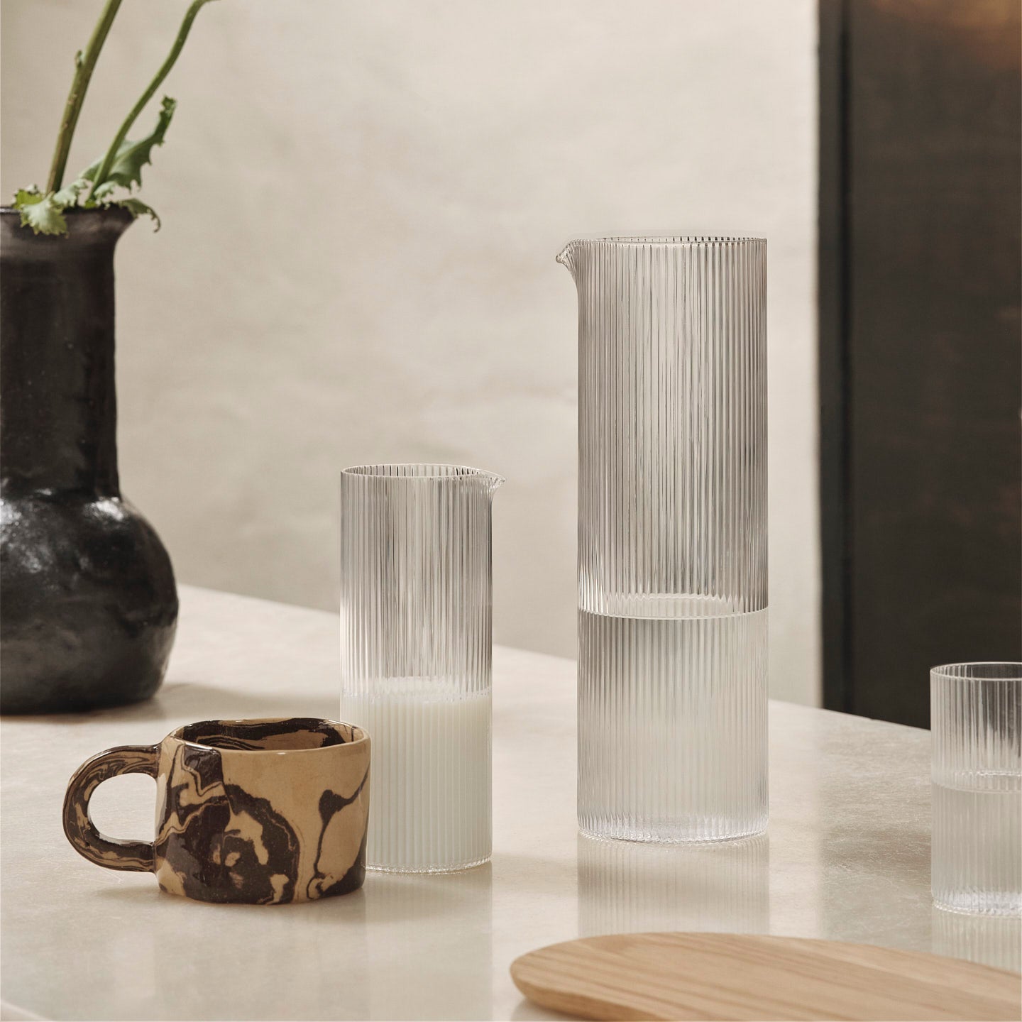 Ferm Living - Ripple Milchkaraffe | clear