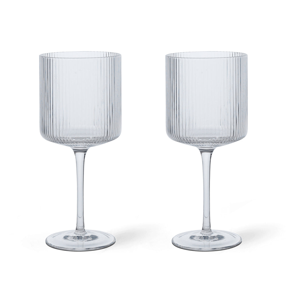Ferm Living - Ripple Rotweinglas (2er-Set) | clear