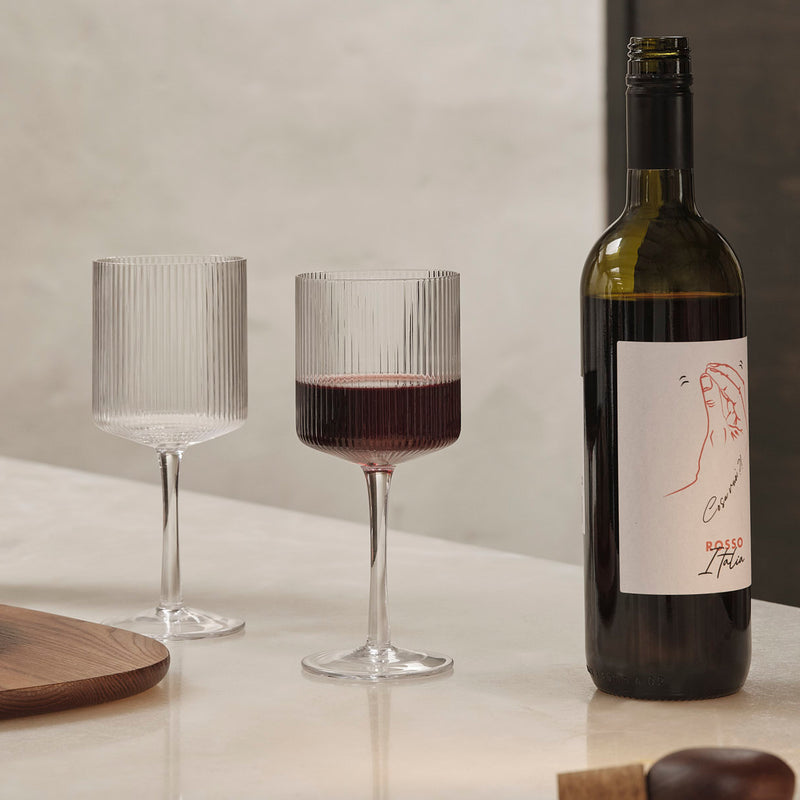 Ferm Living - Ripple Weinglas (2er-Set)