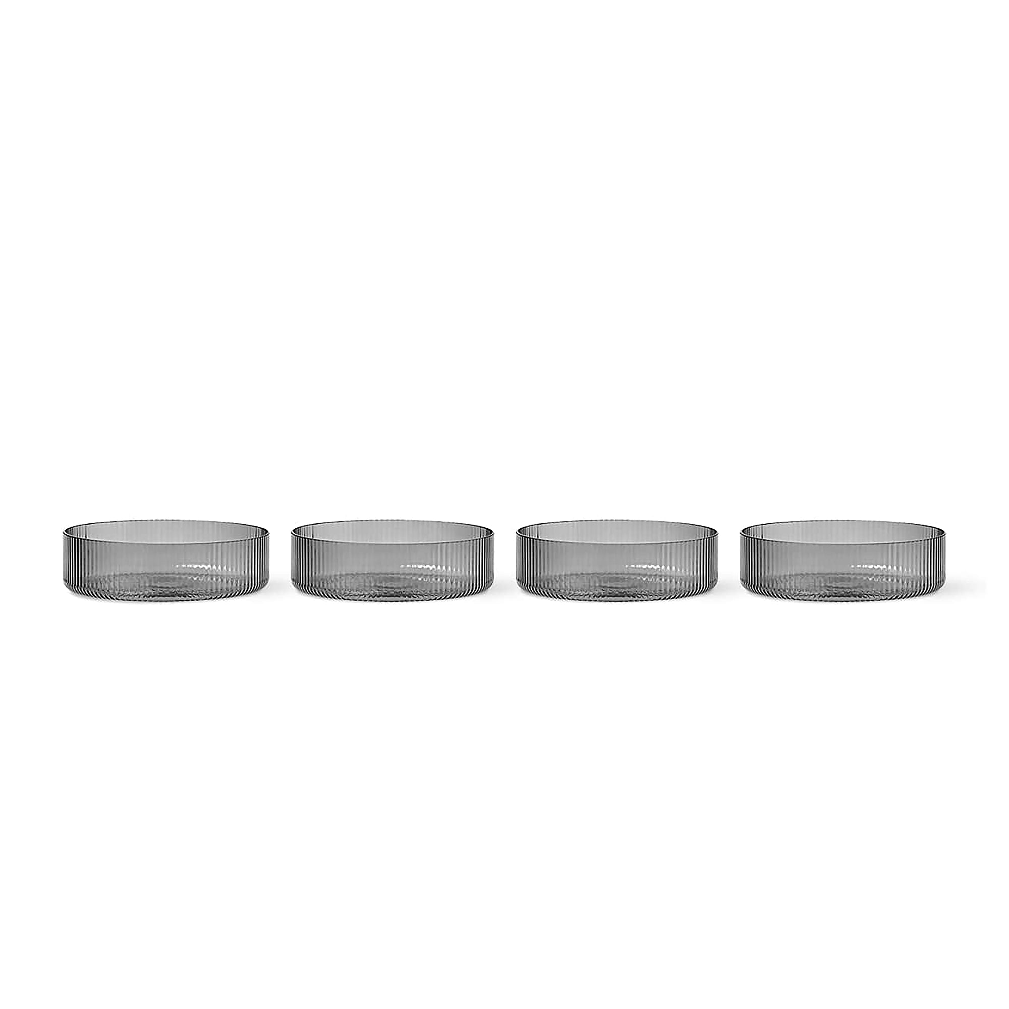 Ferm Living - Ripple Schale (4er-Set) | smoked grey