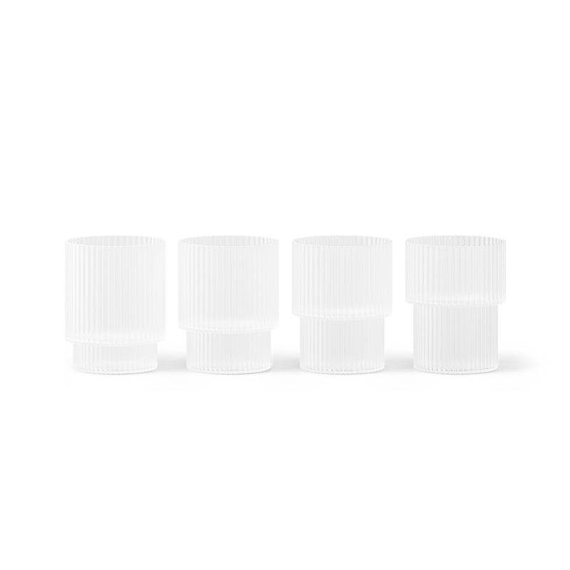 Ferm Living - Ripple Trinkgläser small (4er-Set) | frosted