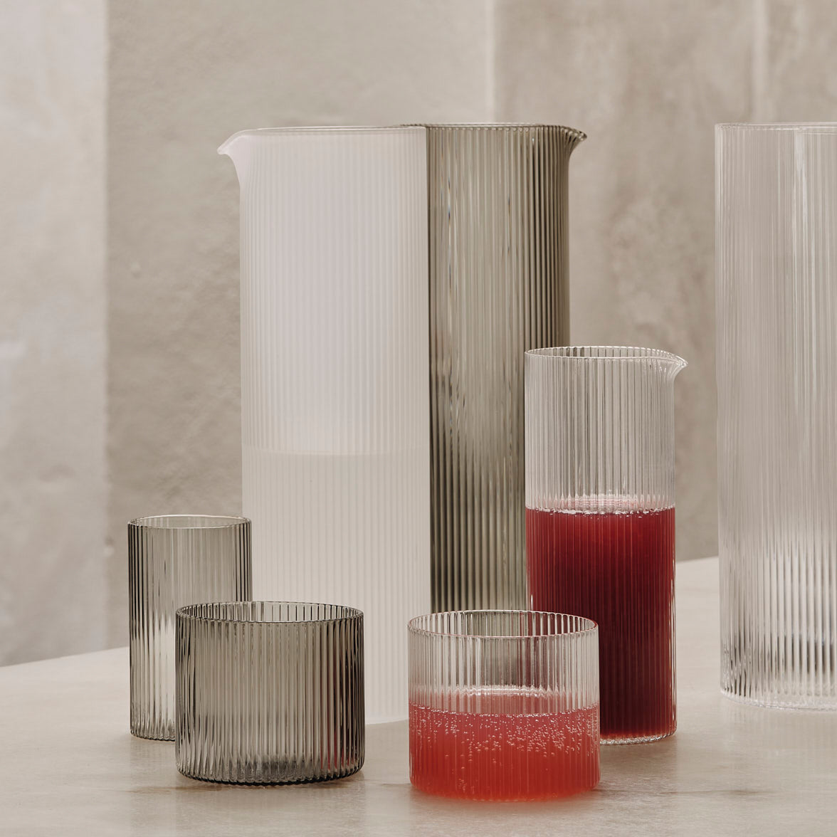 Ferm Living - Ripple Wasserkaraffe | frosted