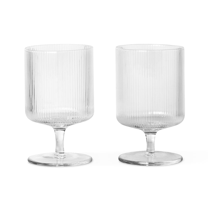 Ferm Living - Ripple Weinglas (2er-Set) | clear