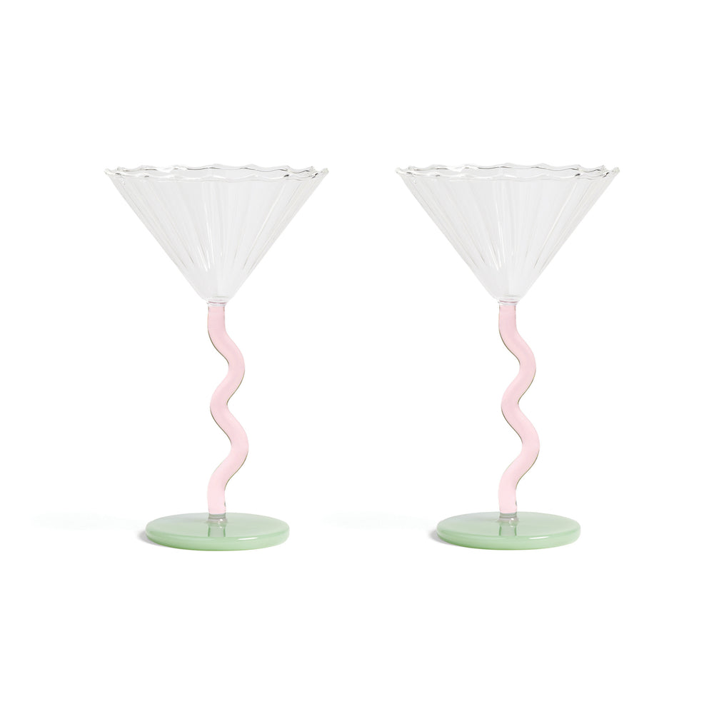 &amp;klevering - Coupe Curve Cocktailglas | pink