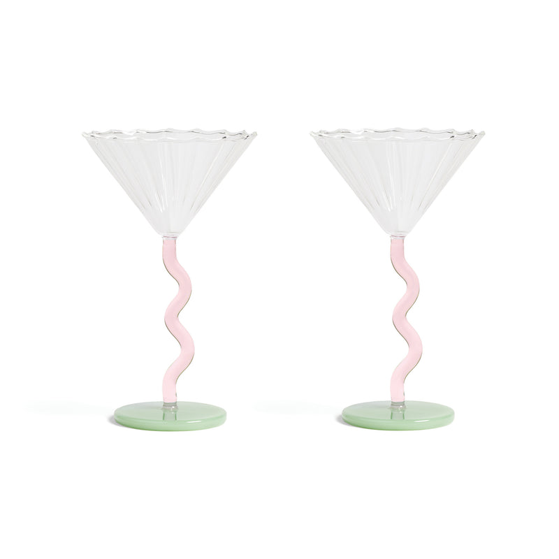 &amp;klevering - Coupe Curve Cocktailglas | pink